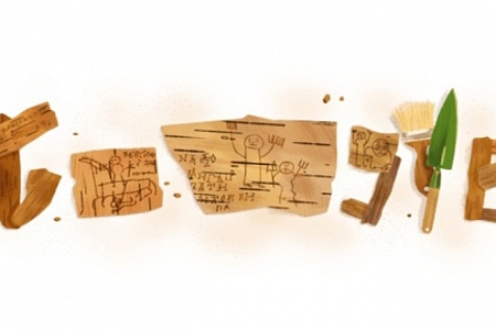 Google создал праздничный Doodle в честь 70-летия находки в Новгороде первой берестяной грамоты
